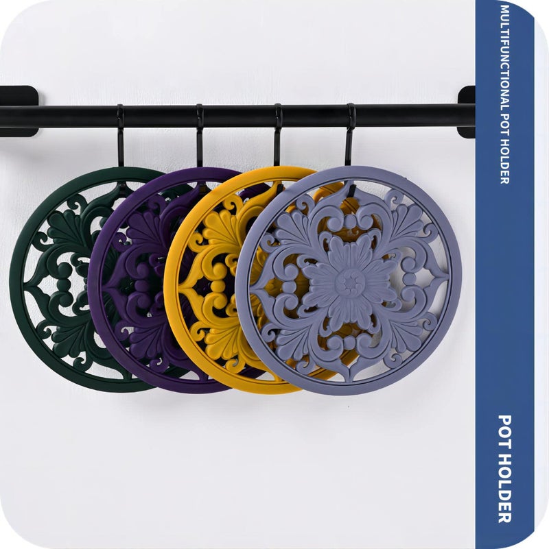 Hotsyang Silicone Trivets Mats Trivets for Hot Dishes  Table  Countertop  Non-Slip Heat Resistant Modern Kitchen Trivets Teapot Trivets Flexible Trivets Round  Hot Pads for Kitchen Table 3 Pcs Black - Image 5